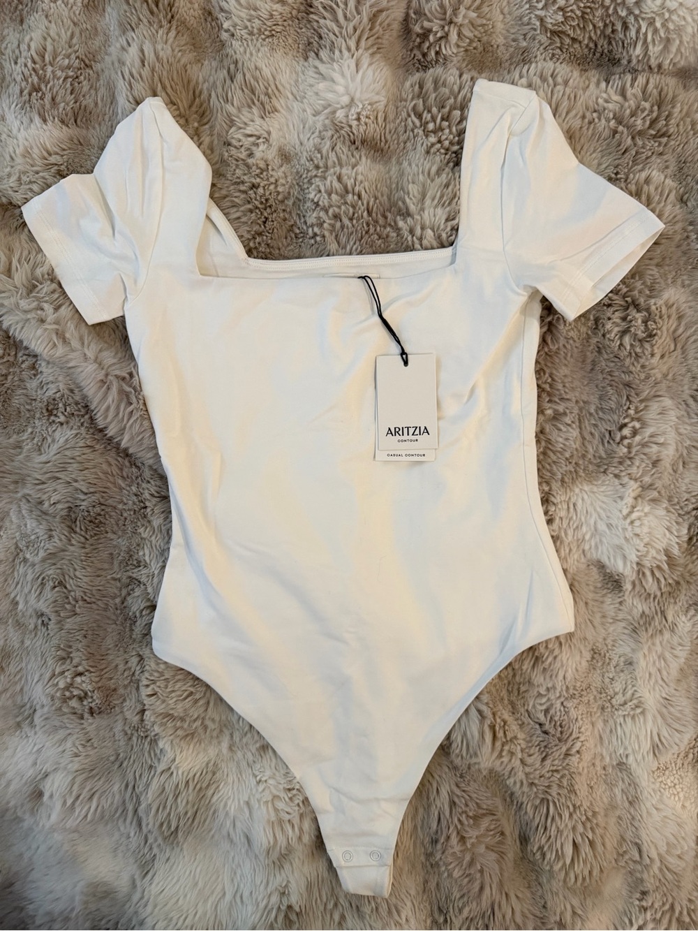 Aritzia White Square Neck One-Piece